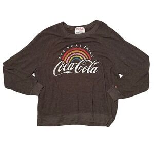 WILD FOX Coca‎ Cola Rainbow Sweatshirt Pullover Long Sleeve Size S